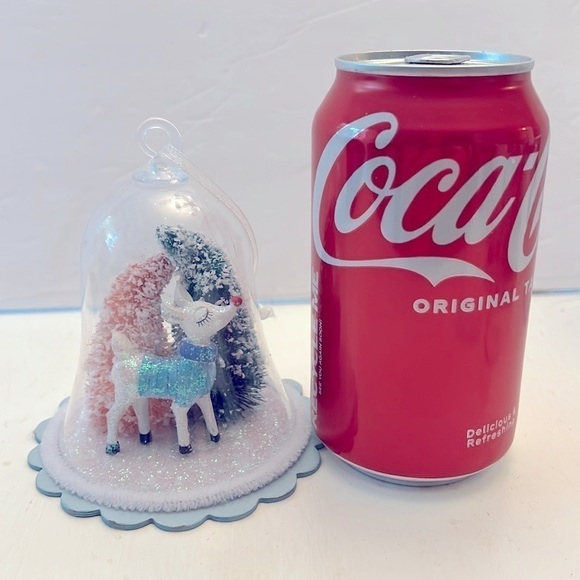 Rudolph the Red Nose Reindeer Bottle Brush Christmas Bell Ornament - Picture 5 of 6